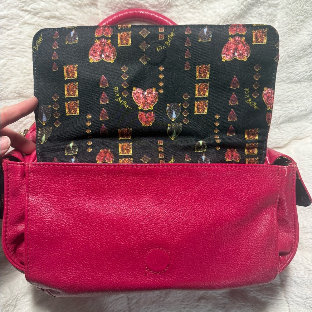RARE Vintage Betsey Johnson Pink Handbag with Gold Accents - Picture 3 of 10